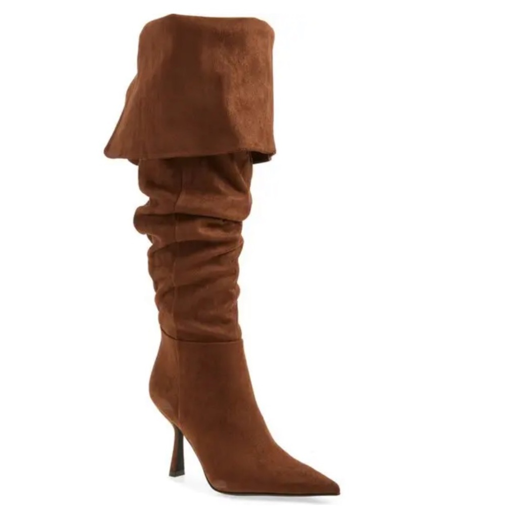 🌸JEFFREY CAMPBELL🌸 Acclaim Thigh High Boots - Brown Faux Suede Size: 7.5